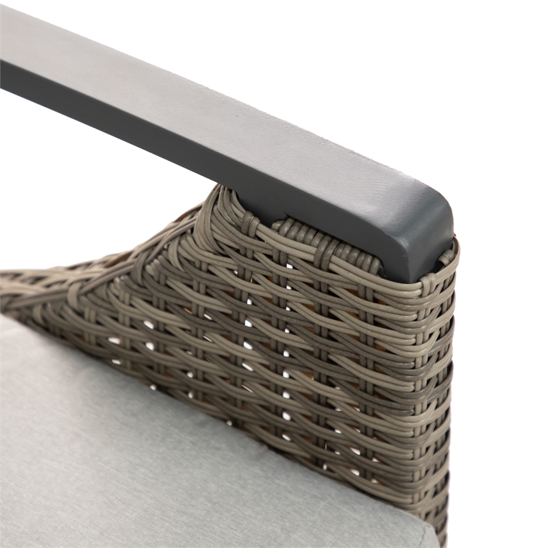 Greemotion 4-Piece Aluminum Outdoor Patio Reclining Sofa Set in Brown