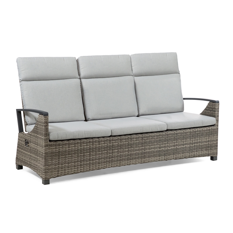Greemotion 4-Piece Aluminum Outdoor Patio Reclining Sofa Set in Brown
