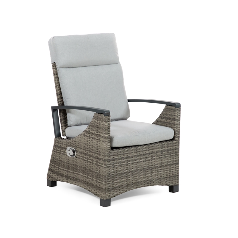 Greemotion 4-Piece Aluminum Outdoor Patio Reclining Sofa Set in Brown