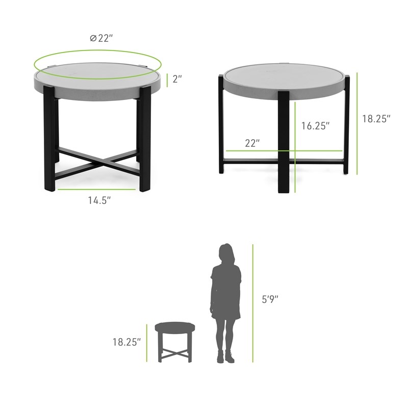 Greemotion 3-Piece Lotus Stackable Outdoor Metal Bistro Set in Black