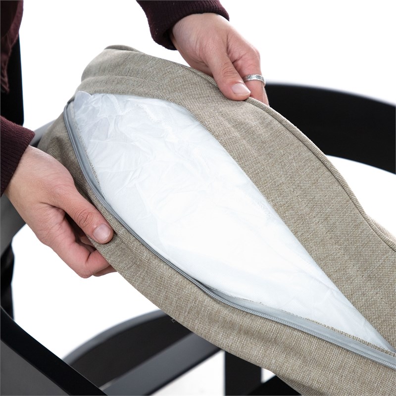 Greemotion 3-Piece Lotus Stackable Outdoor Metal Bistro Set in Black