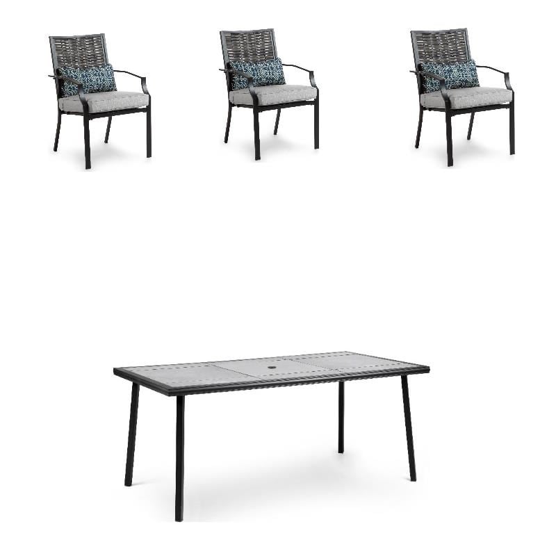 Greemotion Sintra 7-Piece Metal Outdoor Patio Dining Set in Black