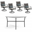 Greemotion Sintra 5-Piece Square Metal Outdoor Patio Dining Set in Black