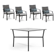 Greemotion Sintra5-Piece Square Metal Outdoor Patio Dining Set in Black