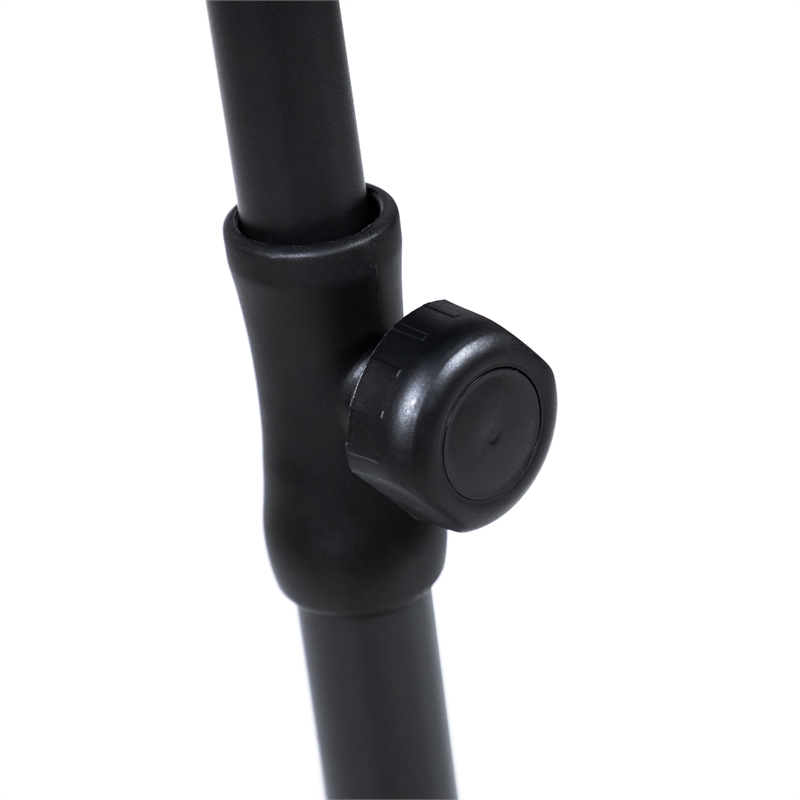 Greemotion Sleek 2 Set Steel Black and White Fabric Patio Umbrella with Base