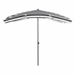 Greemotion Sleek 2 Set Steel Black and White Fabric Patio Umbrella with Base