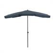 Greemotion Sleek Set of 2 Stainless Steel Navy Fabric Patio Umbrella with Base