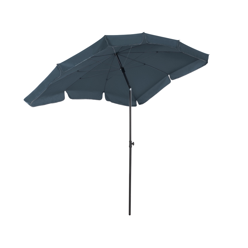 Greemotion Sleek Set of 2 Stainless Steel Navy Fabric Patio Umbrella with Base