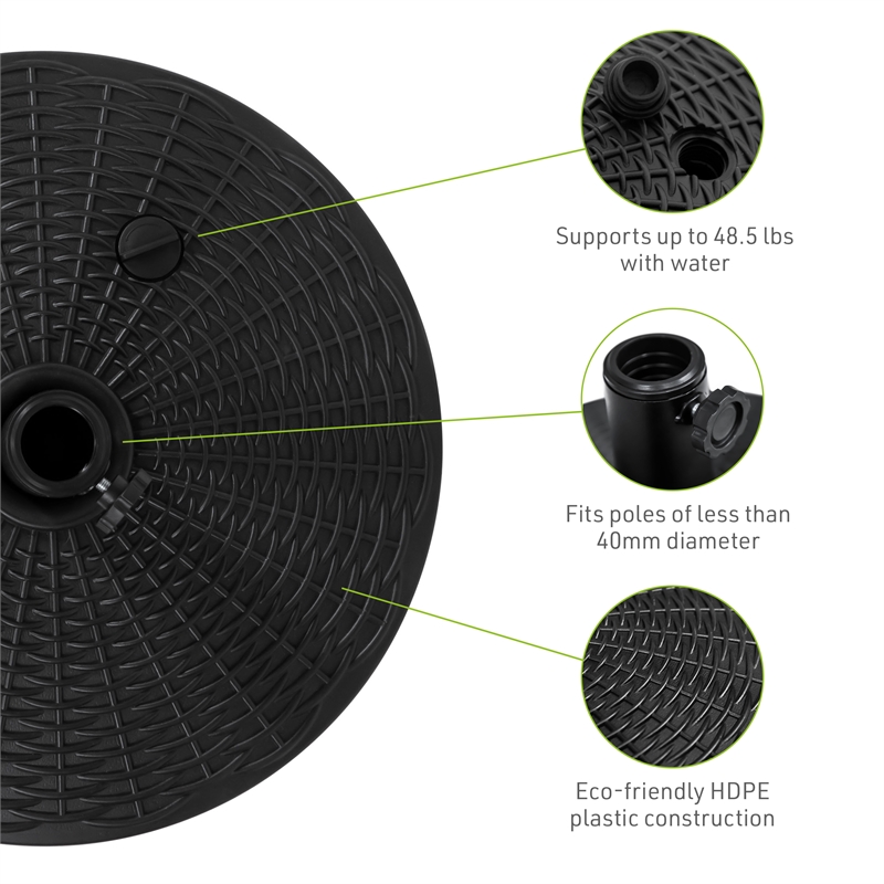 Greemotion Sleek Set of 2 Stainless Steel Blue Fabric Patio Umbrella with Base