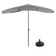 Greemotion Set of 2 Sleek Stainless Steel Gray Fabric Patio Umbrella with Base