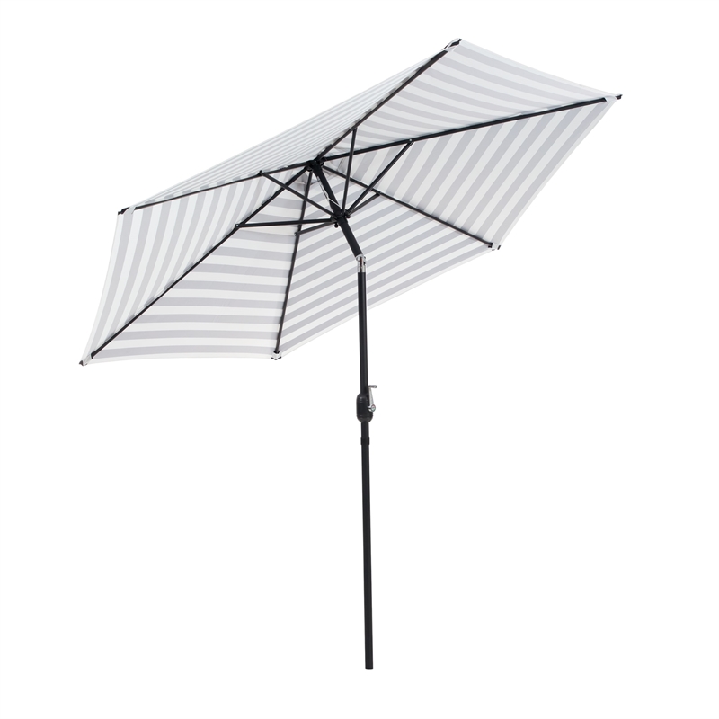 Greemotion Set of 2 Halo 9Ft Multi-Color Tilting Fabric Patio Umbrella with Base