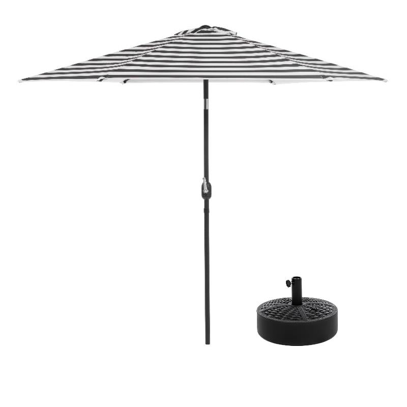 Greemotion Set of 2 Halo 9Ft Multi-Color Tilting Fabric Patio Umbrella with Base