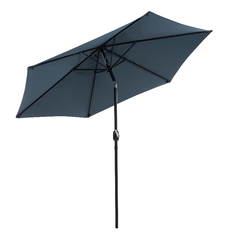 Greemotion Set of 2 Halo 9Ft Navy Tilting Fabric Patio Umbrella with Base