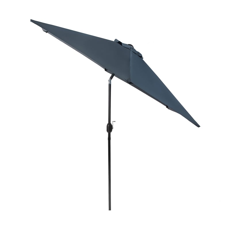 Greemotion Set of 2 Halo 9Ft Navy Tilting Fabric Patio Umbrella with Base