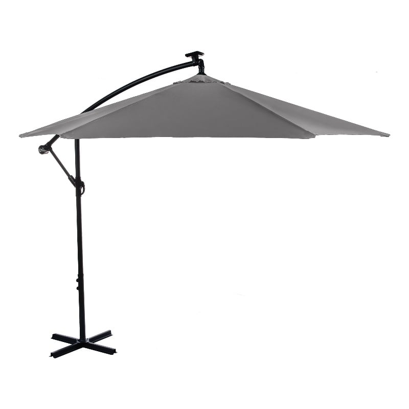 Greemotion Set of 2 Glam 10Ft Gray Cantilever Fabric Patio Umbrella with Base