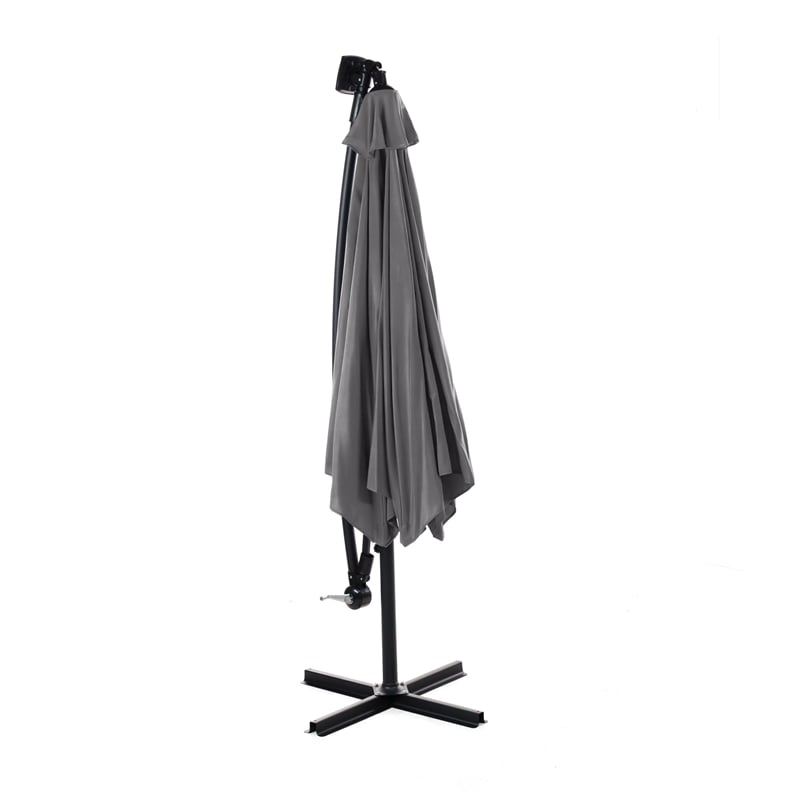 Greemotion Set of 2 Glam 10Ft Gray Cantilever Fabric Patio Umbrella with Base