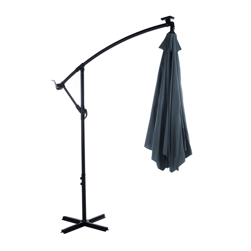 Greemotion Set of 2 Glam 10Ft Navy Cantilever Fabric Patio Umbrella with Base