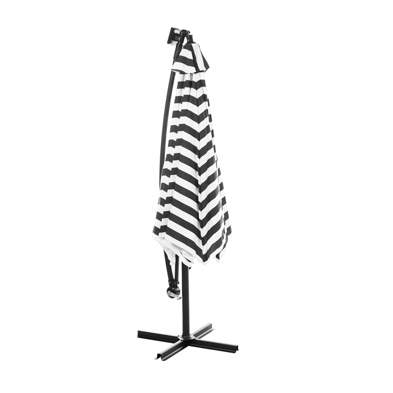 Greemotion Set of 2 Glam 10Ft Stripe Cantilever Fabric Patio Umbrella with Base