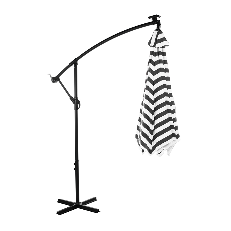 Greemotion Set of 2 Glam 10Ft Stripe Cantilever Fabric Patio Umbrella with Base