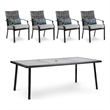 Greemotion 5- Piece Sintra 76-inch Metal Outdoor Patio Dining Set in Black