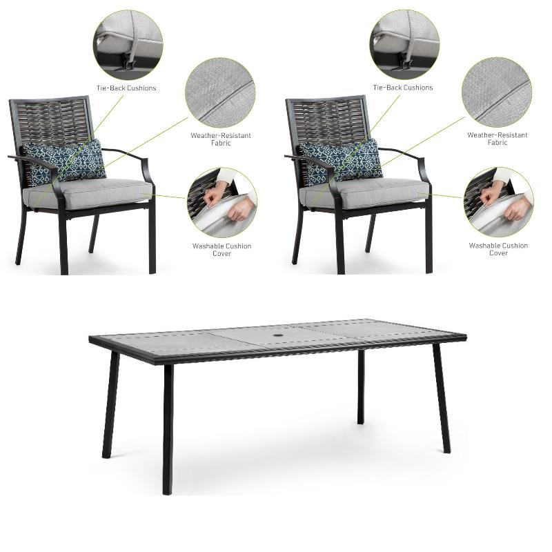 Greemotion 5- Piece Sintra 76-inch Metal Outdoor Patio Dining Set in Black