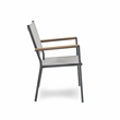 Greemotion Mackay 4-Piece Outdoor Patio Metal Gray Frame Chairs with Teak Accent