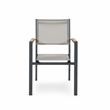 Greemotion Mackay 4-Piece Outdoor Patio Metal Gray Frame Chairs with Teak Accent