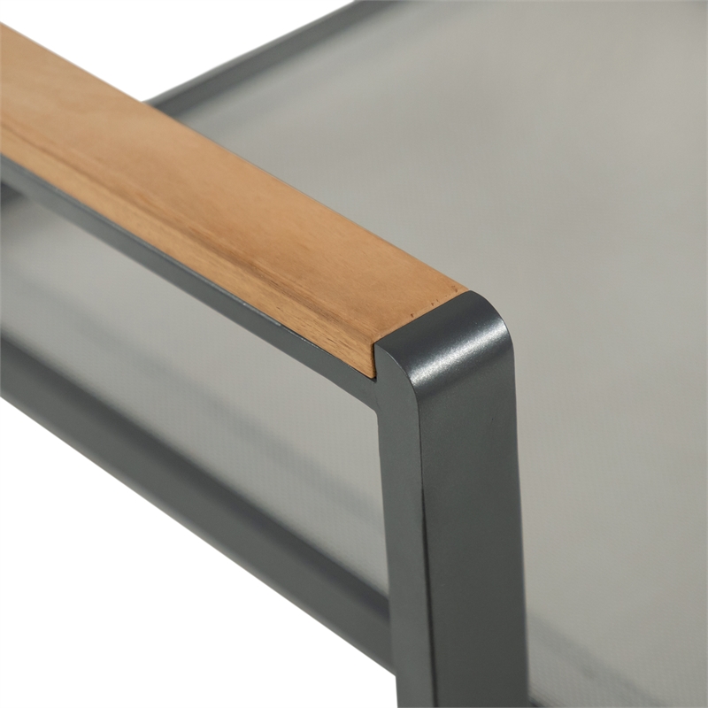 Greemotion Lyon 5-Piece 3-in-1 Aluminum Patio Dining Table Set Natural