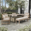 Greemotion Bordeaux 6-Piece Natural Finish Metal Outdoor Fire Pit Dining Set