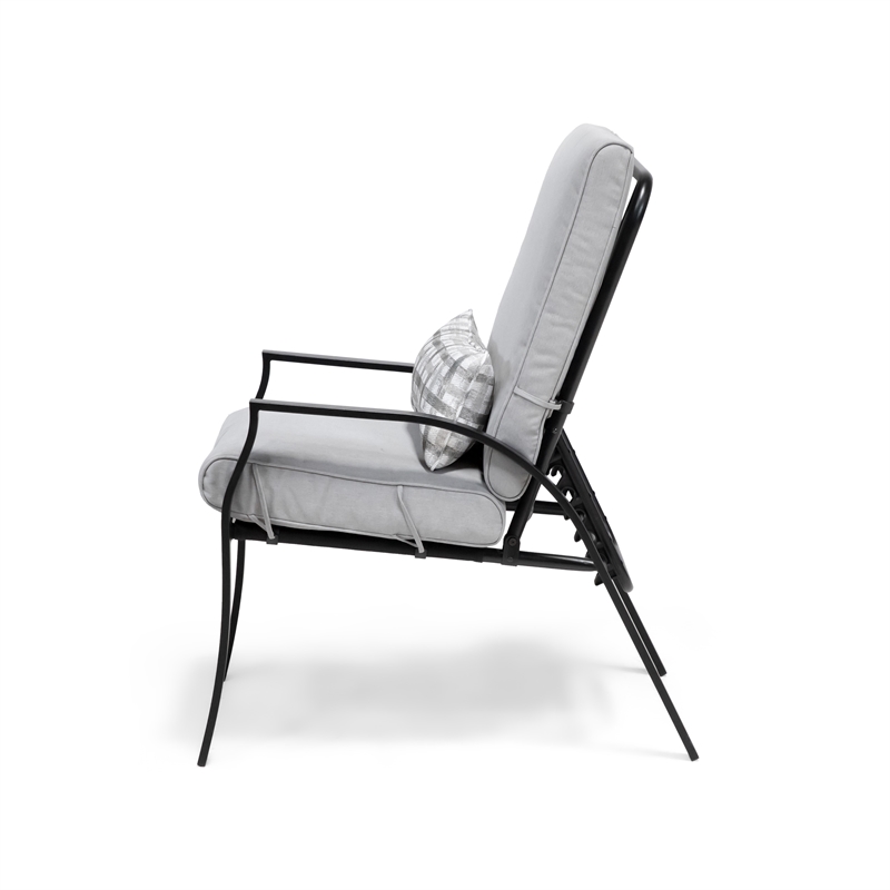 Greemotion Palma 6-Piece Two-Tone Metal Outdoor Reclining Armchairs in Gray