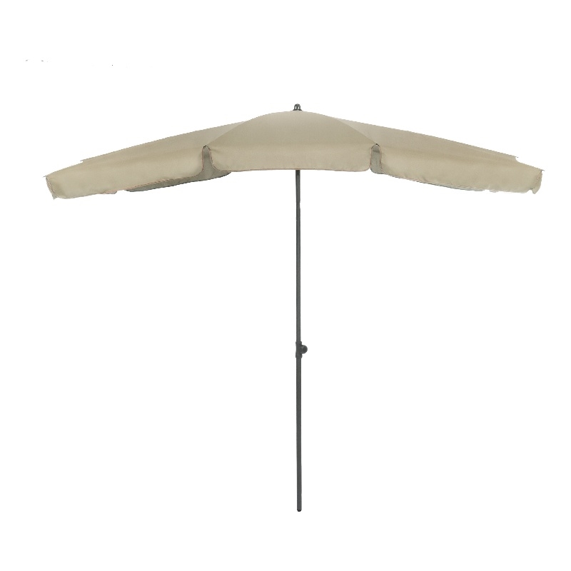 Greemotion Sleek 7.5' Adjustable Stainless Steel Beige Fabric Patio Umbrella