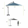 Greemotion Glam 10Ft Beige Cantilever Metal Outdoor Patio Umbrella