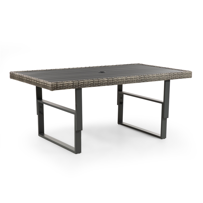 Greemotion Antigua Outdoor 6-Piece Wicker / Rattan Recliner Sofa Set in Gray