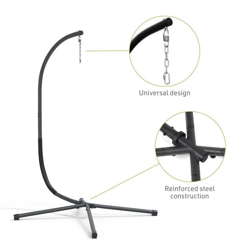 Greemotion 2-Piece Breeze Outdoor Foldable Mesh Fabric Egg Swing Set in Black