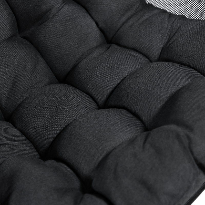 Greemotion 2-Piece Breeze Outdoor Foldable Mesh Fabric Egg Swing Set in Black