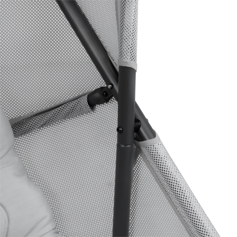 Greemotion 2-Piece Outdoor Foldable Mesh Fabric & Metal Swing Set in Light Gray