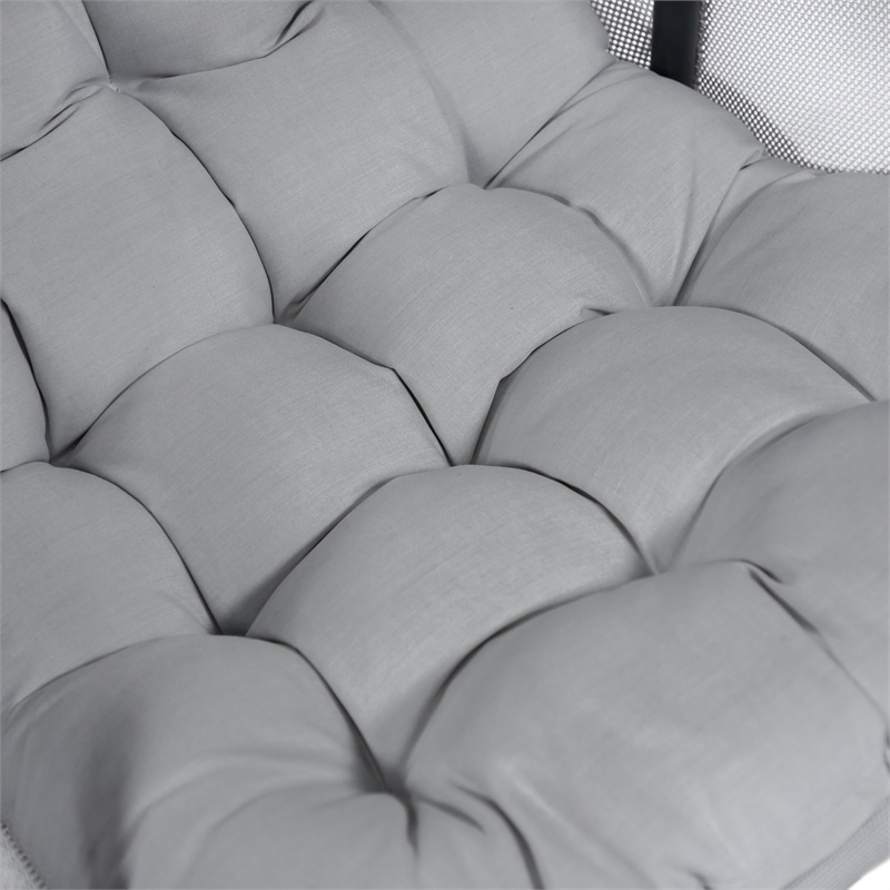 Greemotion 2-Piece Outdoor Foldable Mesh Fabric & Metal Swing Set in Light Gray