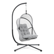 Greemotion 2-Piece Outdoor Foldable Mesh Fabric & Metal Swing Set in Light Gray