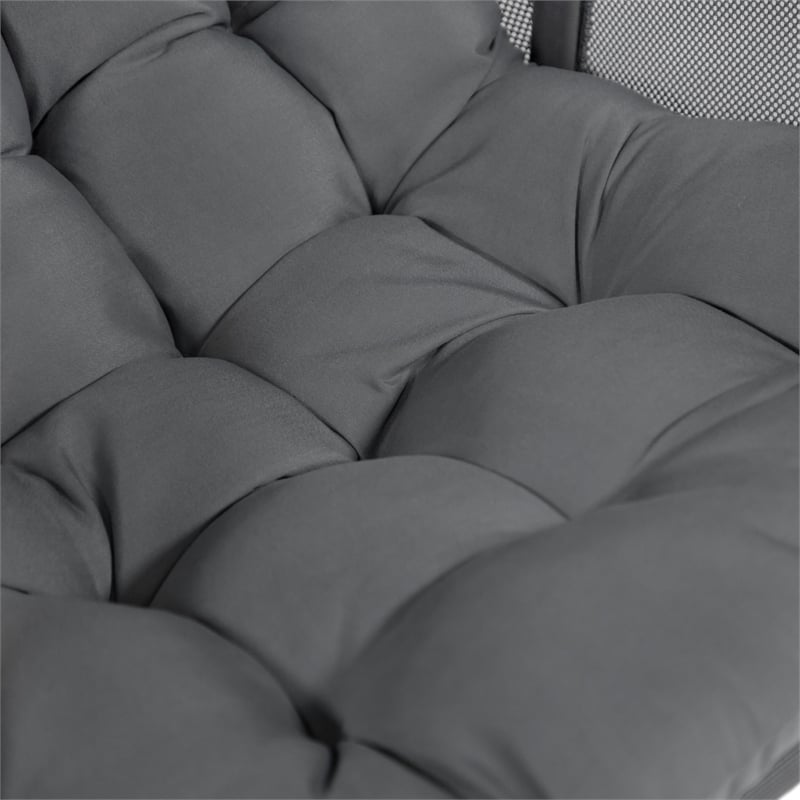 Greemotion 2-Piece Outdoor Foldable Mesh Fabric & Metal Swing Set in Dark Gray