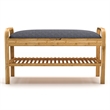 Greemotion Leipzig Padded Bamboo Shoe Storage Bench in Natural