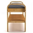 Greemotion Leipzig Padded Bamboo Shoe Storage Bench in Natural