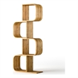 Greemotion Jena 4-Tier S-Shaped Bamboo Bookcase in Natural