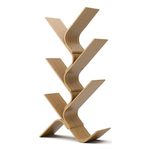 Greemotion Jena 6-Tier Curved Bamboo Bookcase in Natural