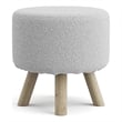 Greemotion Essen White Fabric Upholstered Round Footstools (Set of 2)
