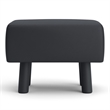 Greemotion Lubeck Black Faux Leather Upholstered Footstools (Set of 2)