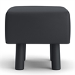 Greemotion Lubeck Black Faux Leather Upholstered Footstools (Set of 2)
