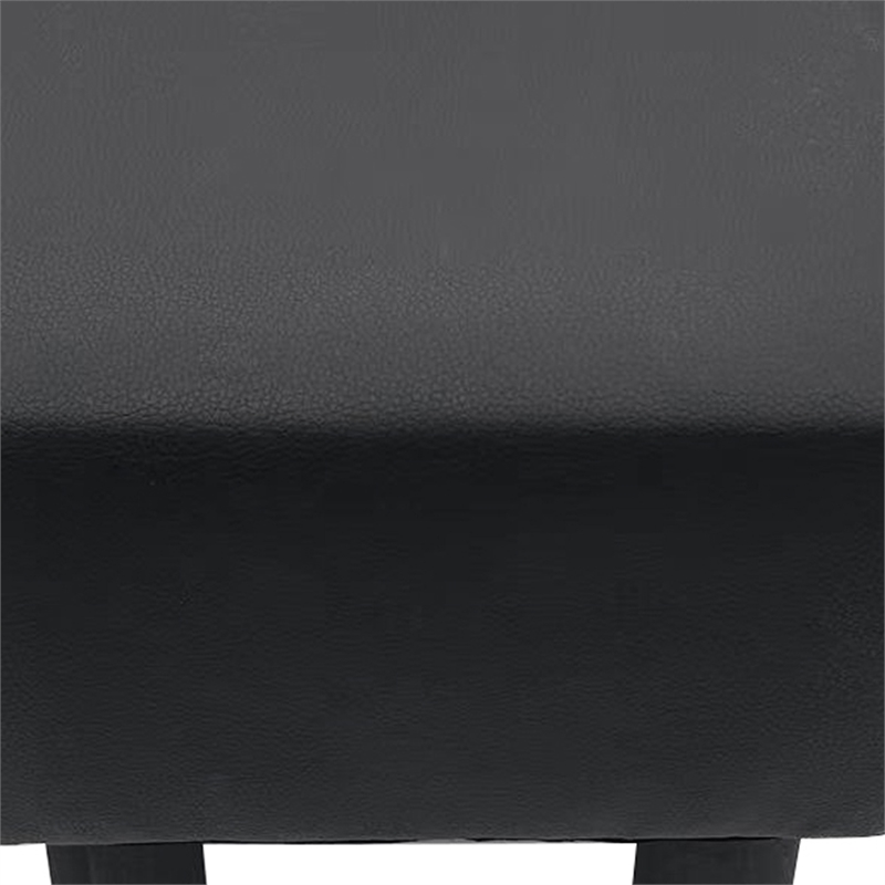 Greemotion Lubeck Black Faux Leather Upholstered Footstools (Set of 2)