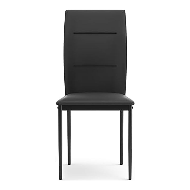 Greemotion Alsfeld Black Faux Leather Side Chairs in Black (Set of 2)