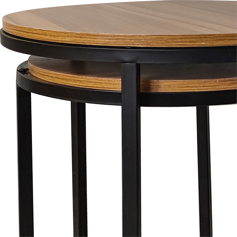 Greemotion Barth Wood Round 2-Piece Nesting Tables in Natural