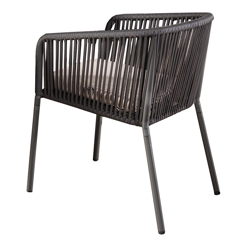 Zavian Metal 7-Piece Outdoor Dining Table Set in Light Gray